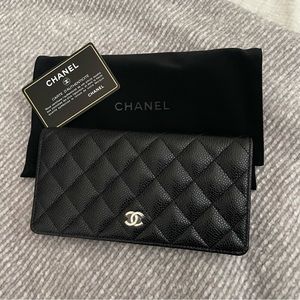 Chanel Yen Wallet Caviar Leather